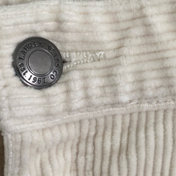 Lauren Jeans Co. corduroy cotton casual cream pants 14P - Picture 10 of 12